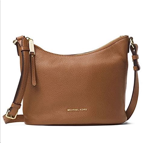 michael kors lupita medium messenger brown|Michael Kors LUPITA Medium Messenger Pebbled Leather in .